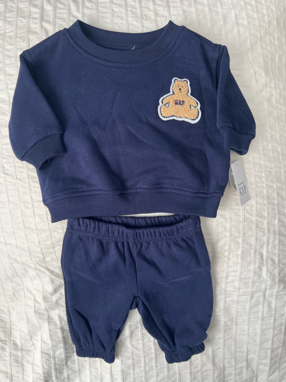 GAP Navy Bear Patch Sweatshirt & Joggers